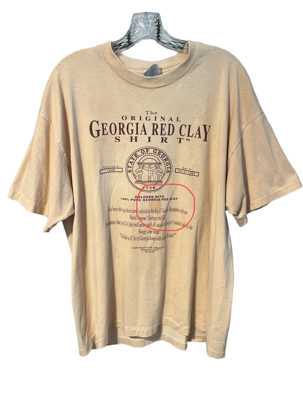 Vintage Georgia Red Clay Crewneck T-Shirt Hanes Heavyweight XL